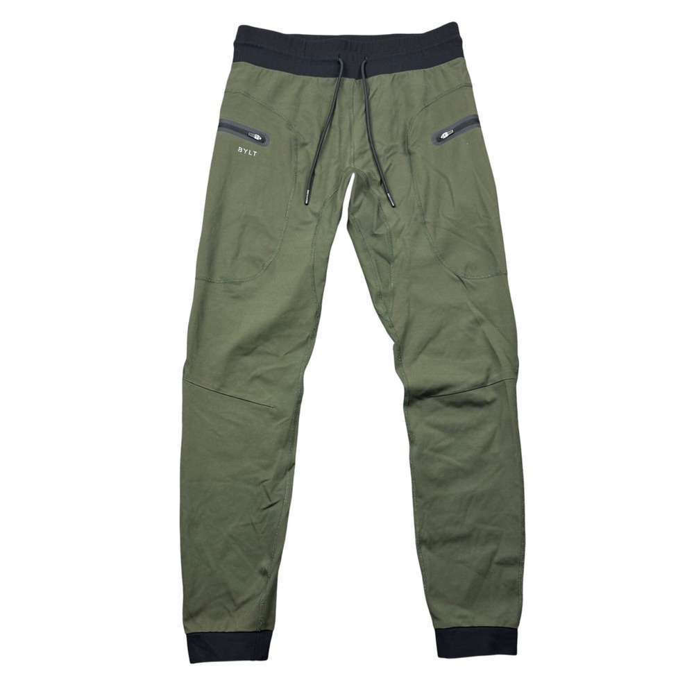 Bylt Premium Jogger Pants Men Medium Green Cargo Tapered Athletic Athleisure